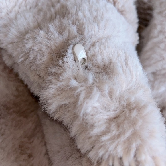 Calvin Klein Chevron-Quilted Faux Fur Coat S Light Pink Pre-Owned Excellent - Picture 12 of 15